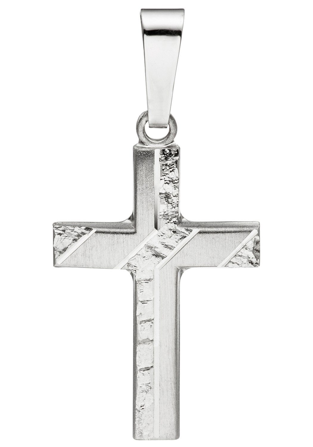 JOBO Kreuzanhänger Anhänger Kreuz, 925 Silber, Höhe ca. 23,2 mm, Breite ca.  14 mm, Tiefe ca. 1,7 mm