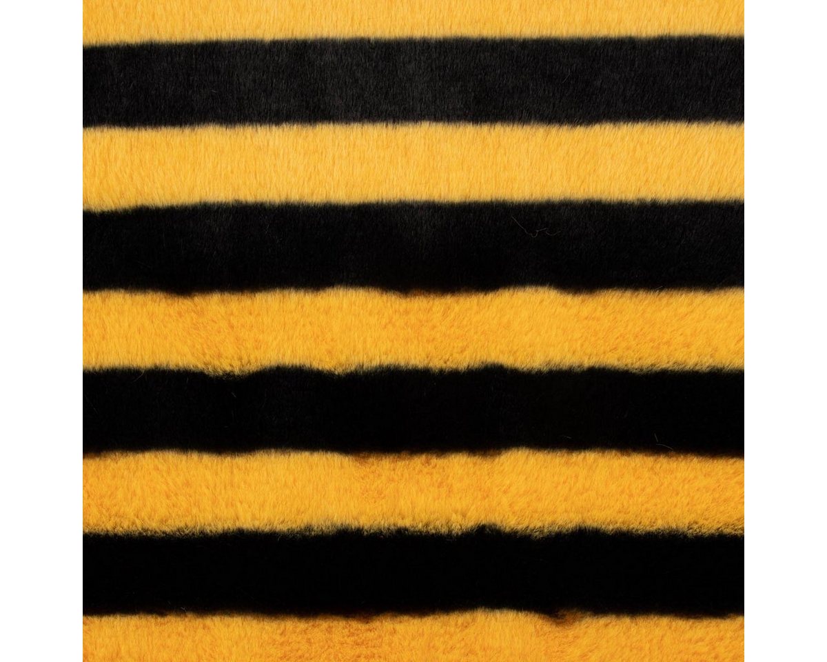 Thumbnail - SCHÖNER LEBEN. Stoff Fellimitat Kunstfell kuschelweich Streifen gelb schwarz 1,5m Breite