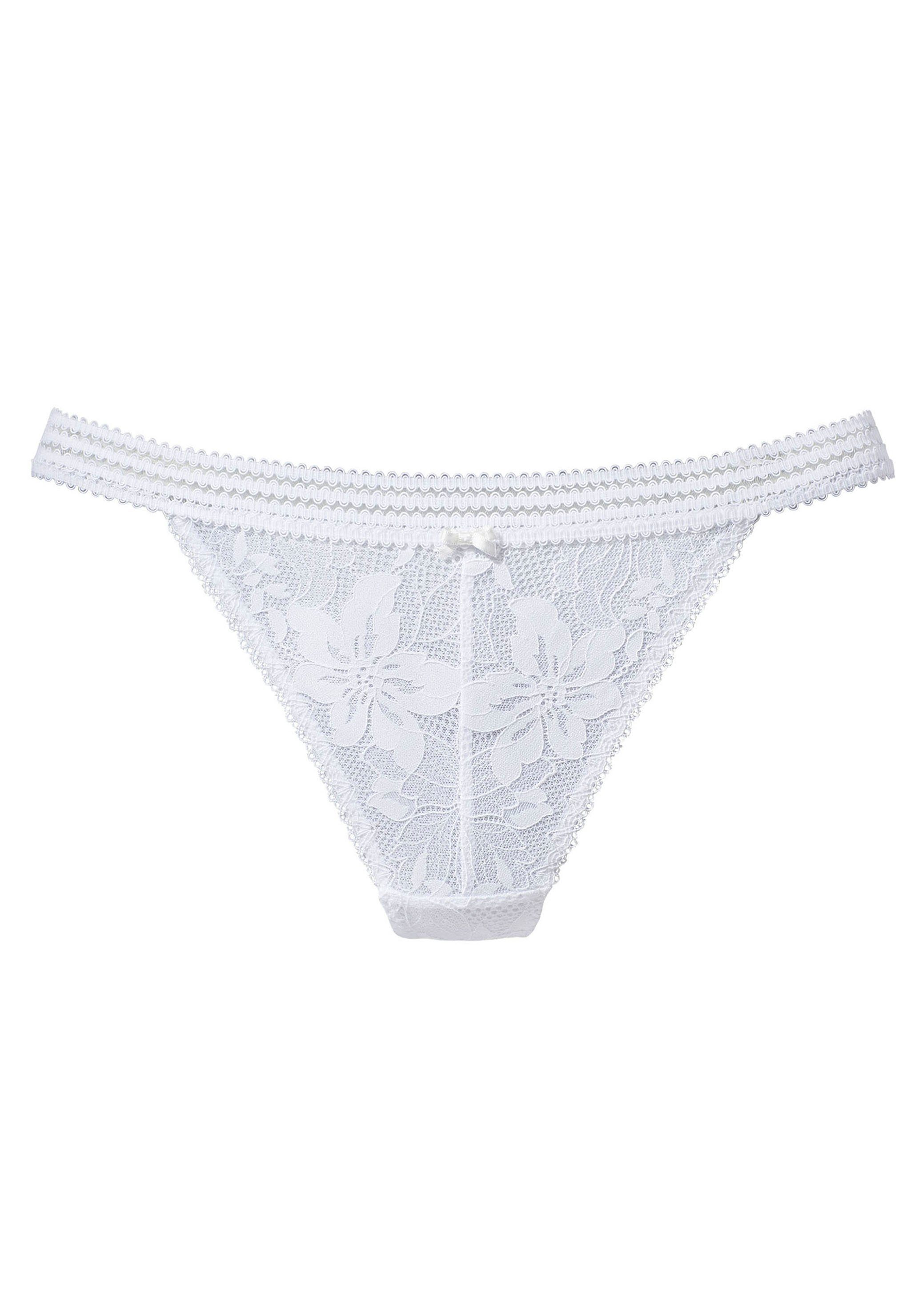 LASCANA Tanga aus floraler Jacquardspitze günstig online kaufen