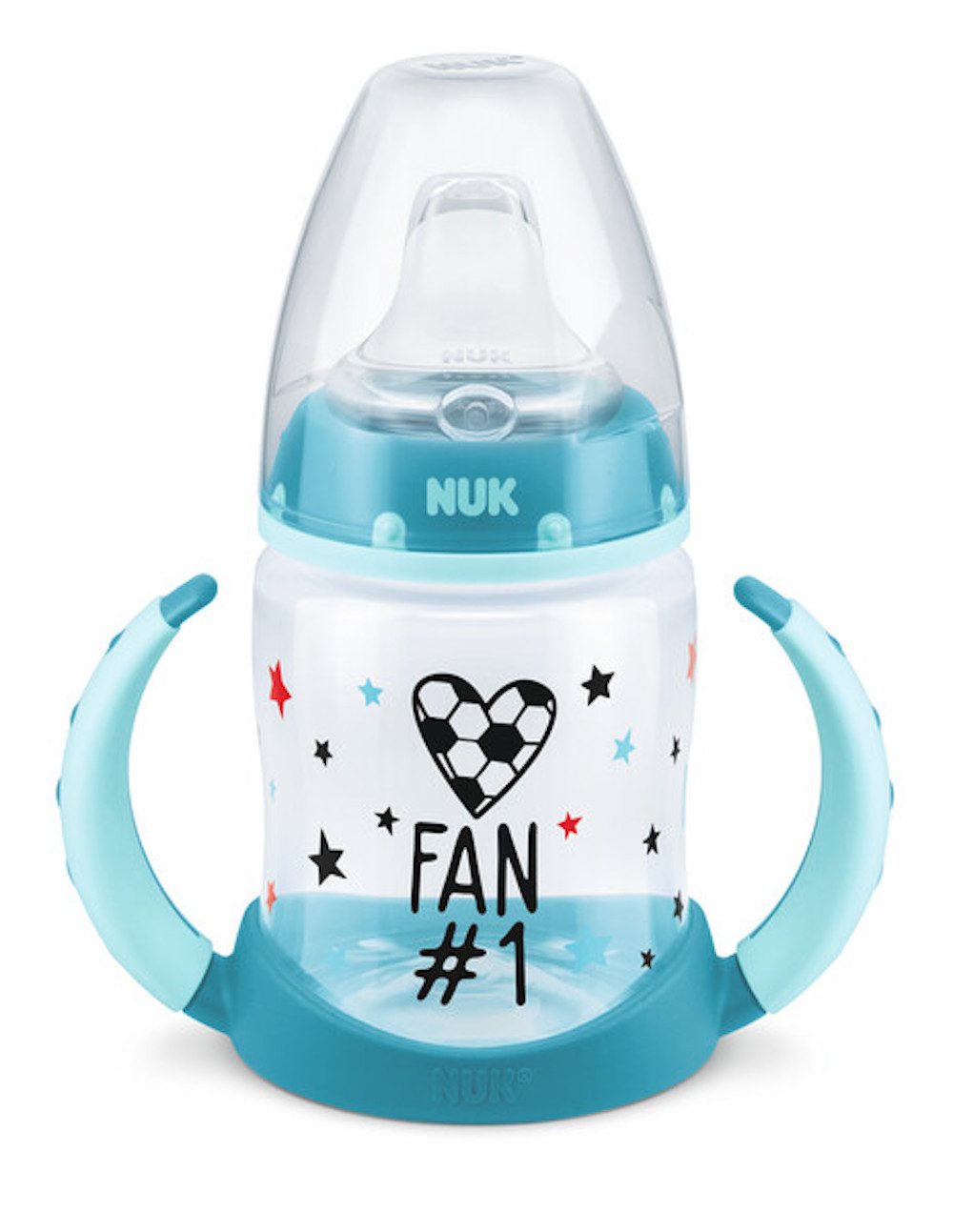 NUK Trinklernbecher NUK first choice Trinklernflasche Fußball-Edition, 6-18 Monate, türkis