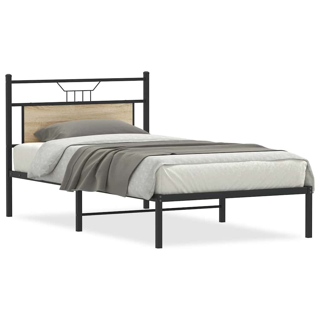 vidaXL Bett Bettgestell ohne Matratze Sonoma-Eiche günstig online kaufen