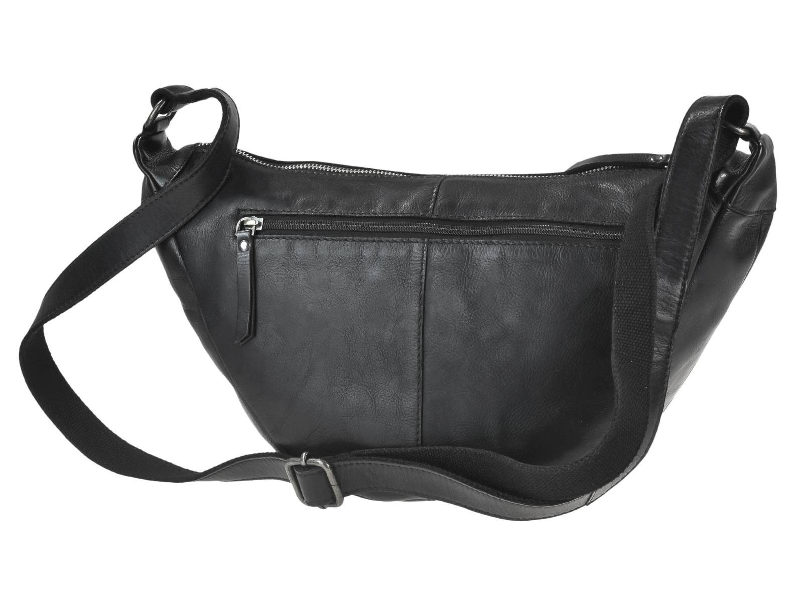 Greenburry Umhängetasche "Colombiana" Leder Crossbody Half Moon Bag Tasche Damen, Hauptfach 34x19cm, Gurt 115-185 cm
