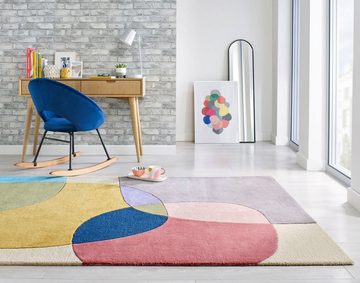 Wollteppich Glow, FLAIR RUGS, rechteckig, Höhe: 8 mm, fußbodenheizungsgeeignet, mit Hoch-Tief-Effekt, gemustert