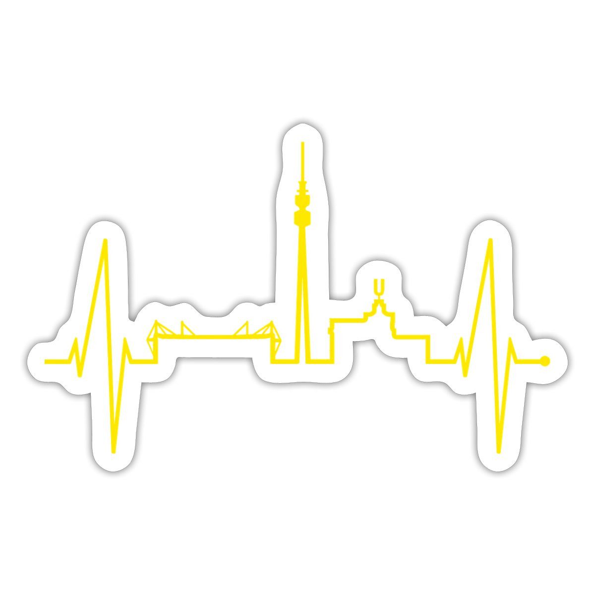 Spreadshirt Aufkleber Herzschlag Echtes Dortmunder Outfit Skyline Sticker Aufkleber