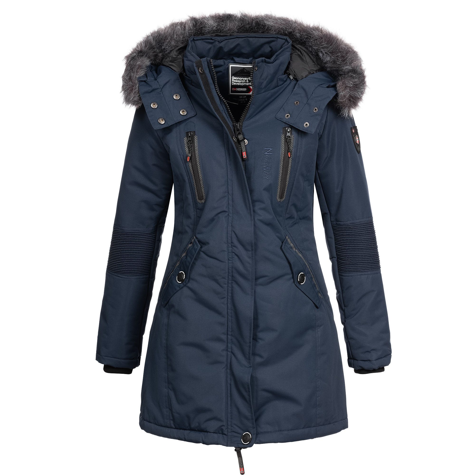 Geographical Norway Parka Damen Outdoor Winter Jacke Mantel lang geschnitte günstig online kaufen