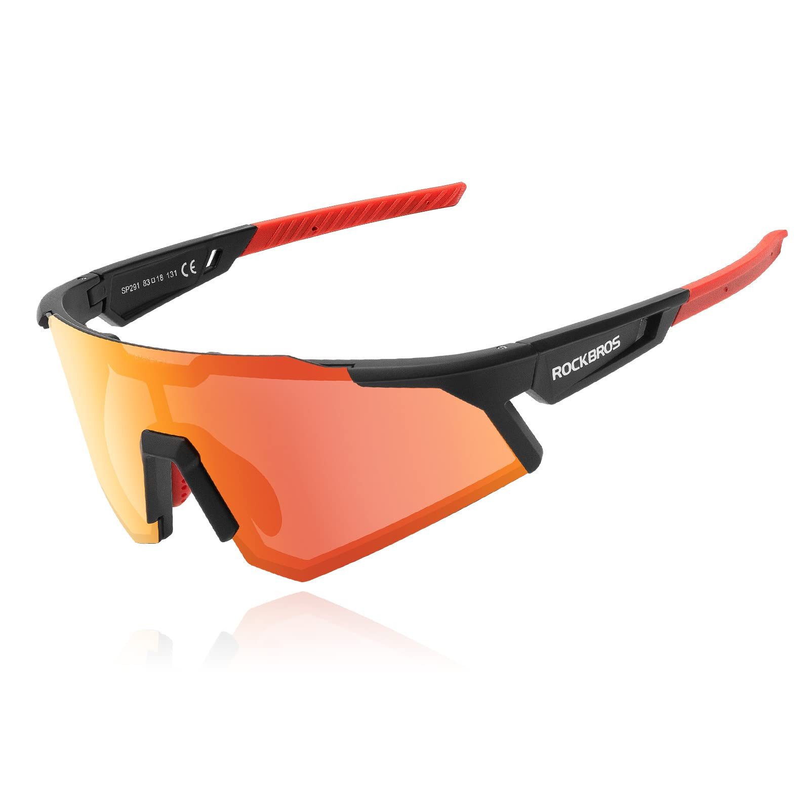 ROCKBROS Fahrradbrille Polarisierte Sportbrille, Sonnenbrille UV400-Schutz, winddicht, Leicht und robust