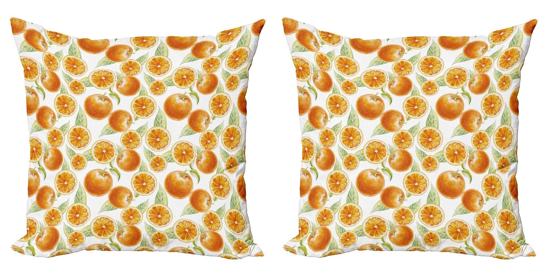 (2 Abakuhaus Doppelseitiger Kunst Früchte Kissenbezüge Orange Modern Stück), Accent Digitaldruck, Natur Juicy