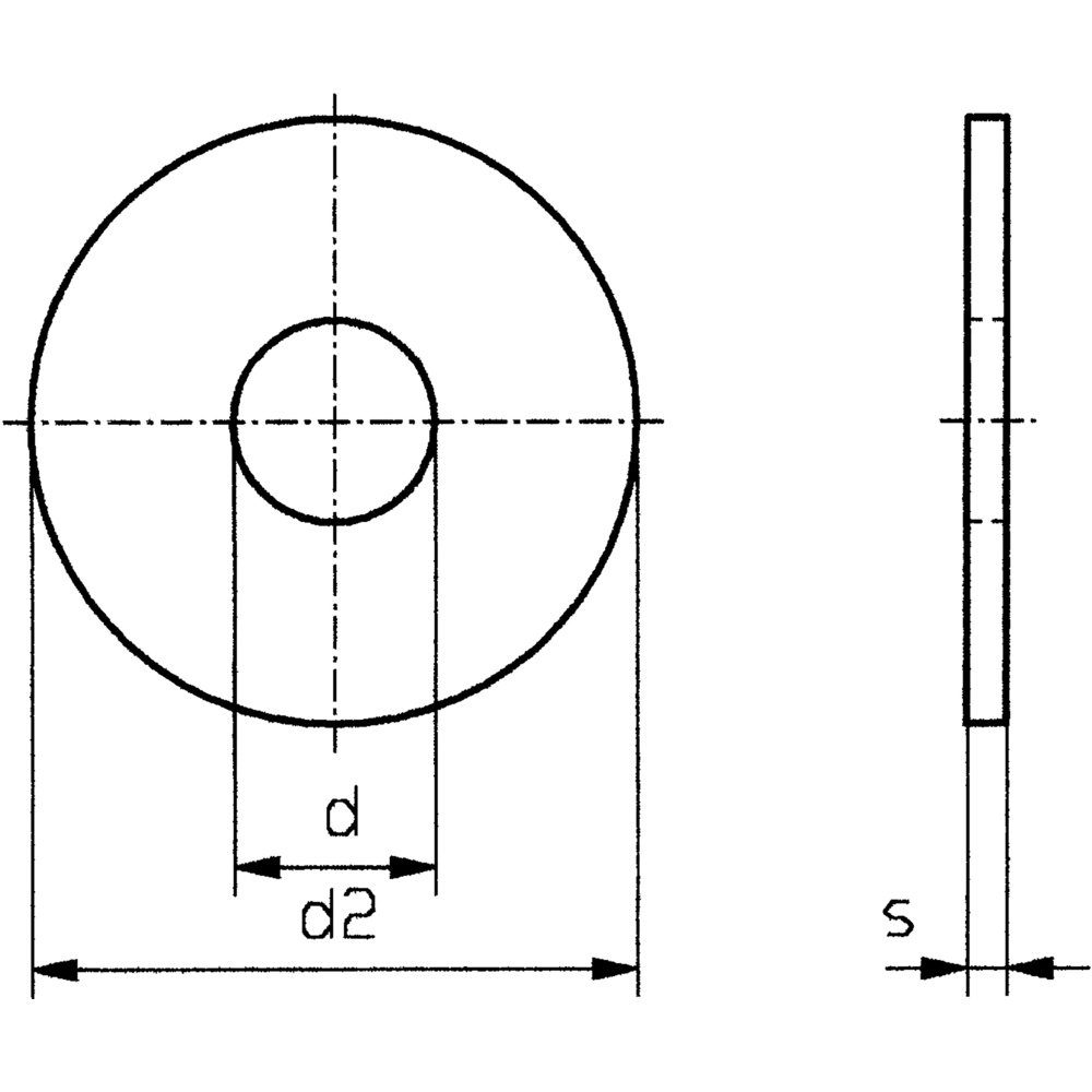 Thumbnail - TOOLCRAFT Unterlegscheibe Unterlegscheibe 2.5 mm 8 mm Stahl verzinkt 100 St. TOOLCRAFT 2,7 D90