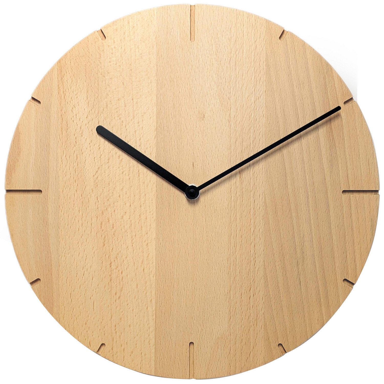 Natuhr Funkwanduhr Funk-Solide Massivholz Buche ⌀ 30 cm