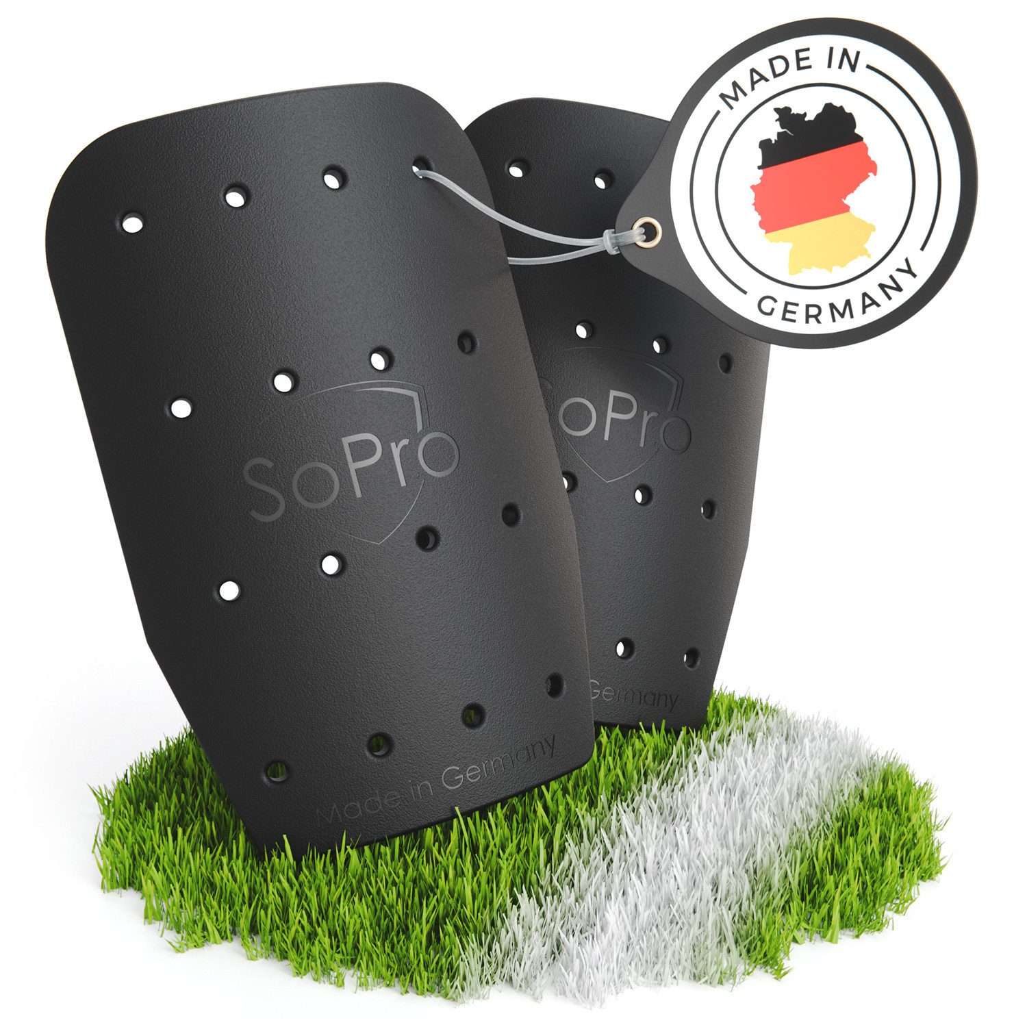 SoPro Schienbeinschutz Mini Schienbeinschoner für Kinder & Erwachsene, leicht, rutschfest