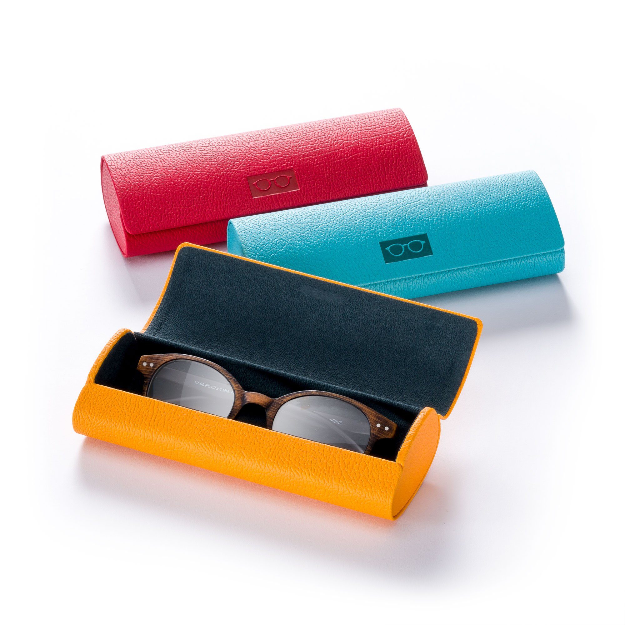 FEFI Brillenetui Stabiles Hardcase in modischen Farben, inklusive Mikrofasertuch