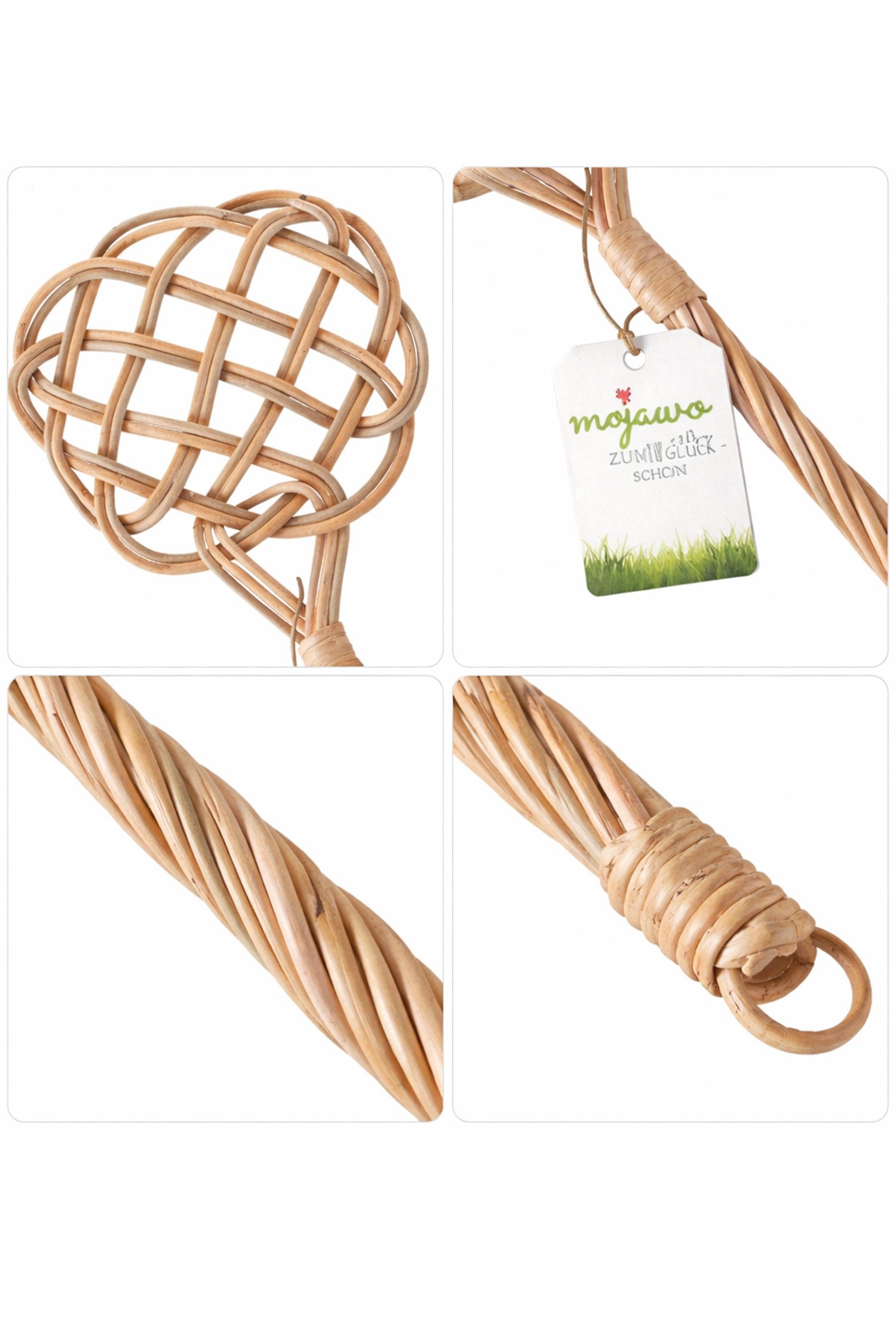 Mojawo Fußmatte Teppichklopfer Rattan L76xB25,5xH2,5cm – Bild 4 von 5