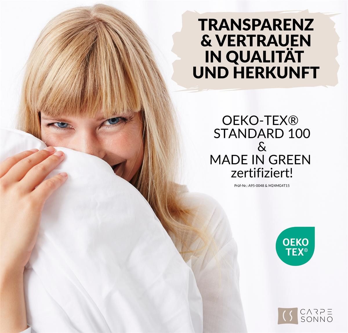 Carpe Sonno Bettwäsche Mako Satin Bettwäsche 135 x 200 155 x 220 Streifen Baumwolle OEKO-TEX, Mako-Satin, 2 teilig, Makosatin Bettbezug Set / Mit Reißverschluss / Beige 135x200