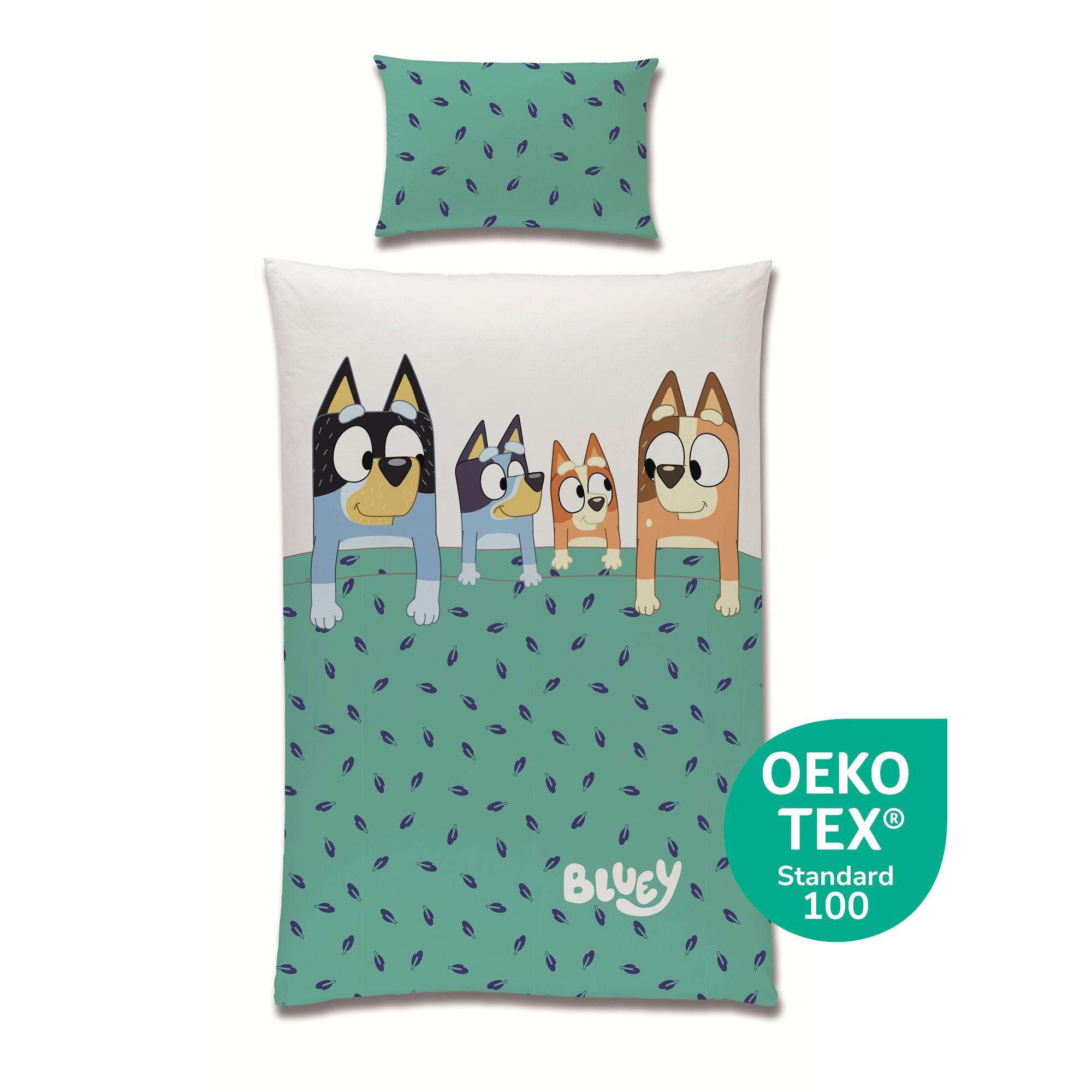 Familando Kinderbettwäsche Bluey "Family" Babygröße 100x135 40x60 cm aus 10 günstig online kaufen