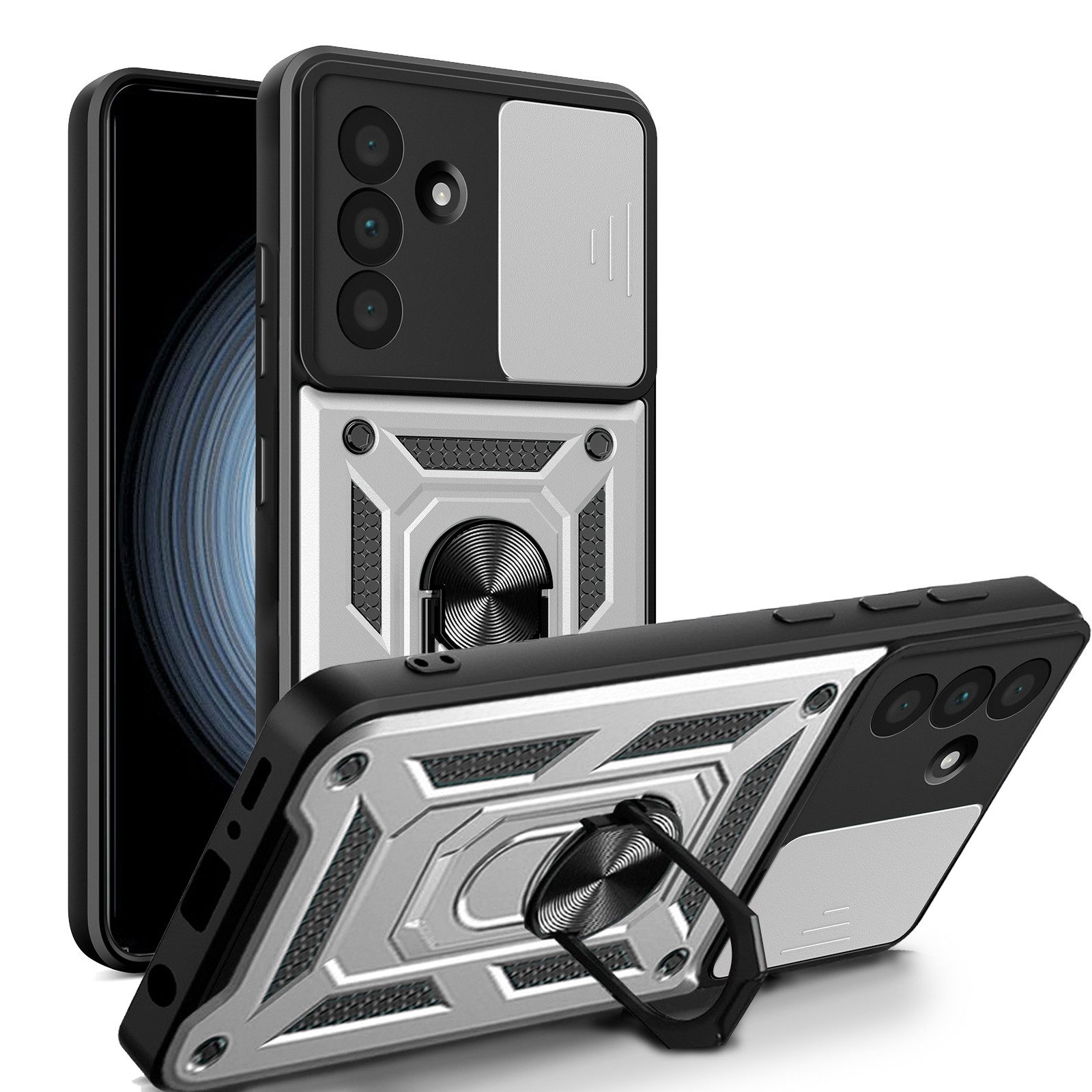 betterfon Handyhülle Panzer Hülle für Samsung Galaxy A36 / Galaxy A56 mit Kameraschutz, Outdoorhülle mit Ringhalter Smartstand Kameraschutz und Silikonkern