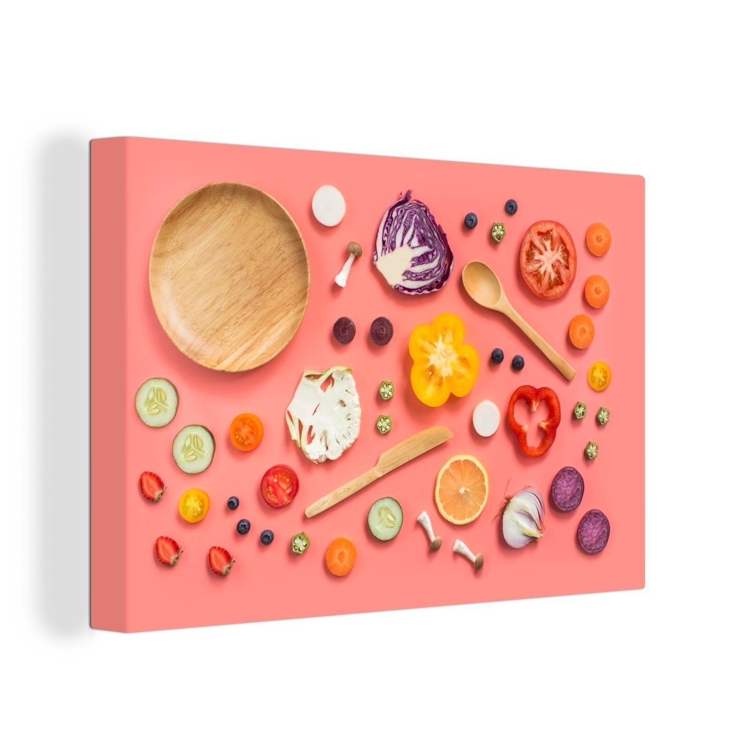OneMillionCanvasses® Leinwandbild Lebensmittel - Küche - Gemüse, (1 St), Wandbild Leinwandbilder, Aufhängefertig, Wanddeko, 30x20 cm