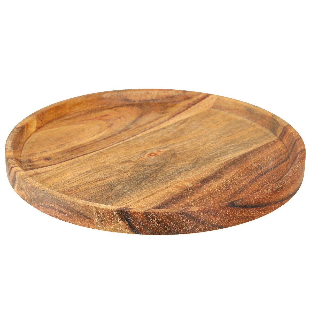 Dekotablett Dekoteller Tablett Akazienholz Ø20cm Natur Geölt