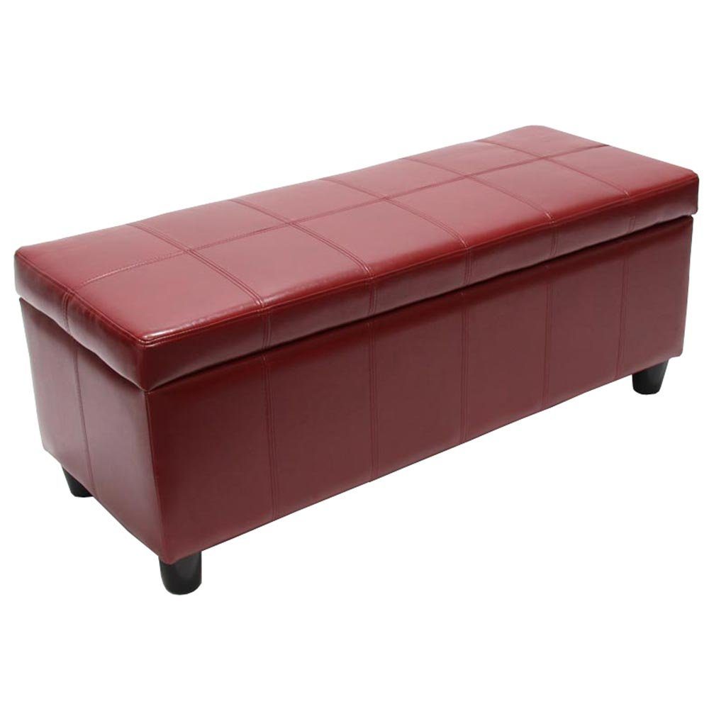 MCW Truhe Kriens-L, Aufklappbarer Deckel, Gepolsterte Sitzfläche, Stabiler Stand rot