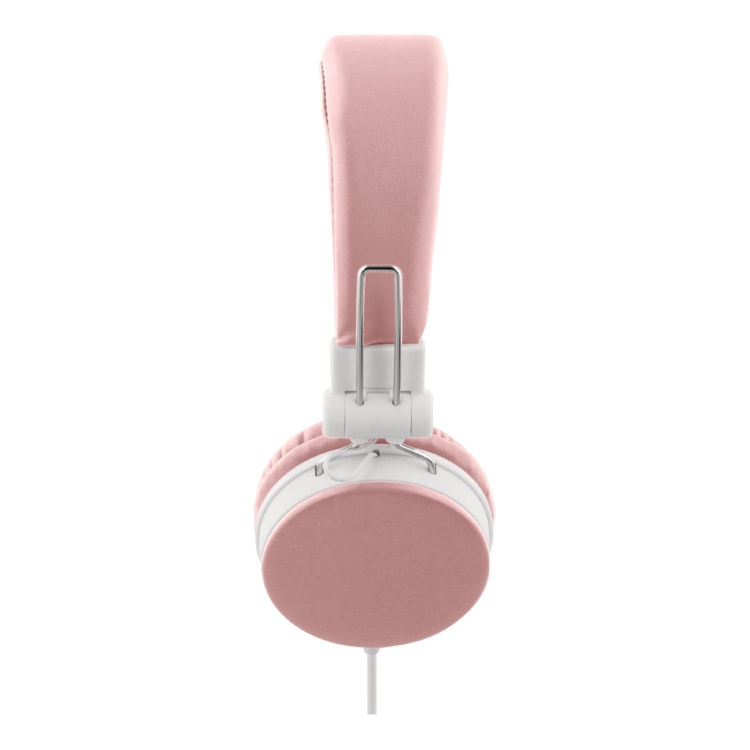 faltbares Mikrofon, On-Ear-Kopfhörer rosa, Herstellergarantie) 1,2m (integriertes Kabel Klinkenanschluss / Jahre STREETZ pink 5 Headset, Ohrpolster inkl. Kopfhörer 3.5mm