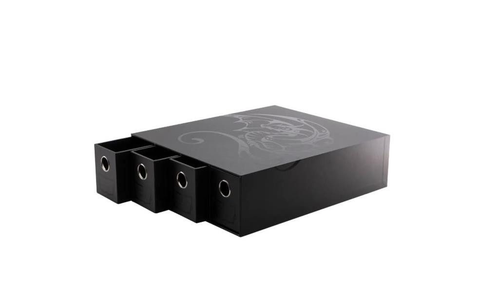 Arcane Tinmen Sammelkarte Fortress Card Drawers: Black [Horizontal] (4 Drawers)