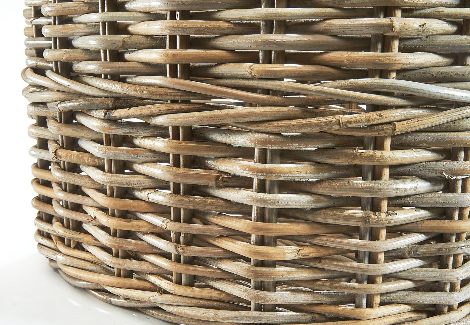 Kobolo Einkaufskorb Korb mit Henkel aus Rattan in kubu grey oval, 20 l – Bild 5 von 5