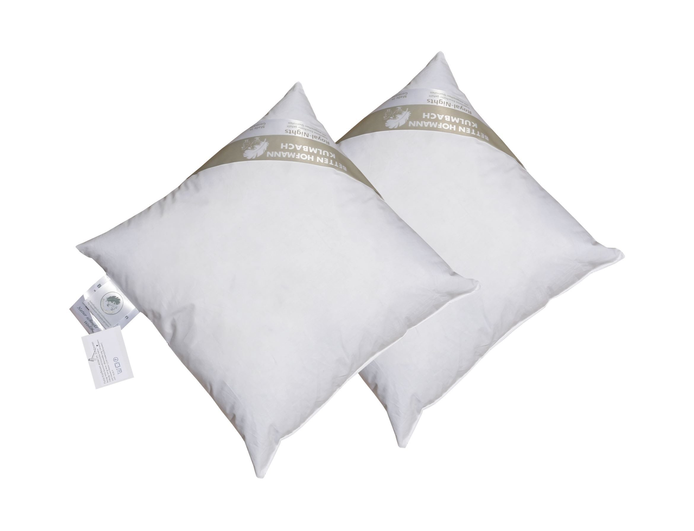 Betten Hofmann Kopfkissen 2 Stück Betten Hofmann Kissen 40x40cm Kuschelkissen mit 30% Daunen, Füllung: 70% Federn, 30% Daunen, Bezug: 100% Baumwolle, Seitenschläfer, Rückenschläfer, 2-tlg., medium, made in Germany, vielseitig einsetzbar