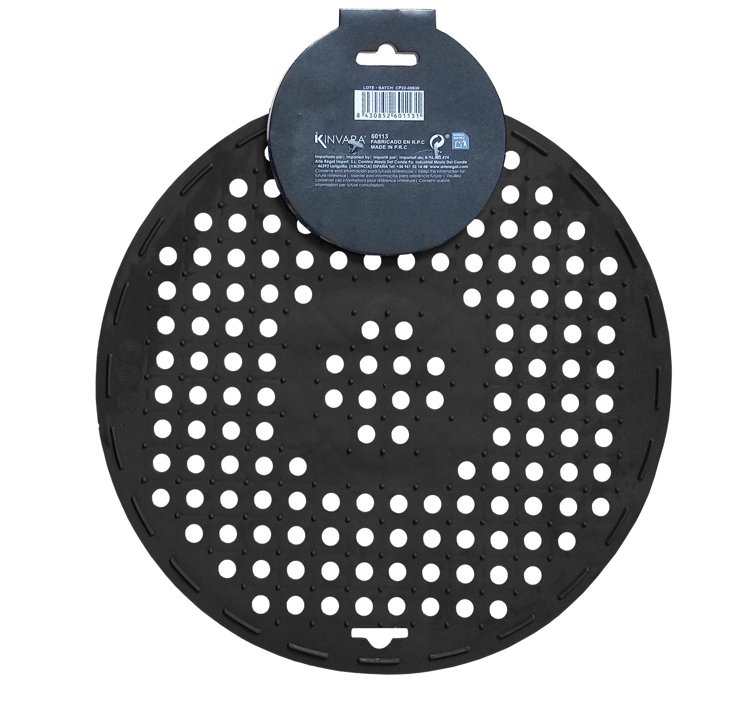 KINVARA Abtropfmatte SPÜLBECKEN EINLAGE Ø31cm rund Spülbeckenmatte Spülmatte 131 (Schwarz), Spülbeckeneinlage Abtropfmatte Matte