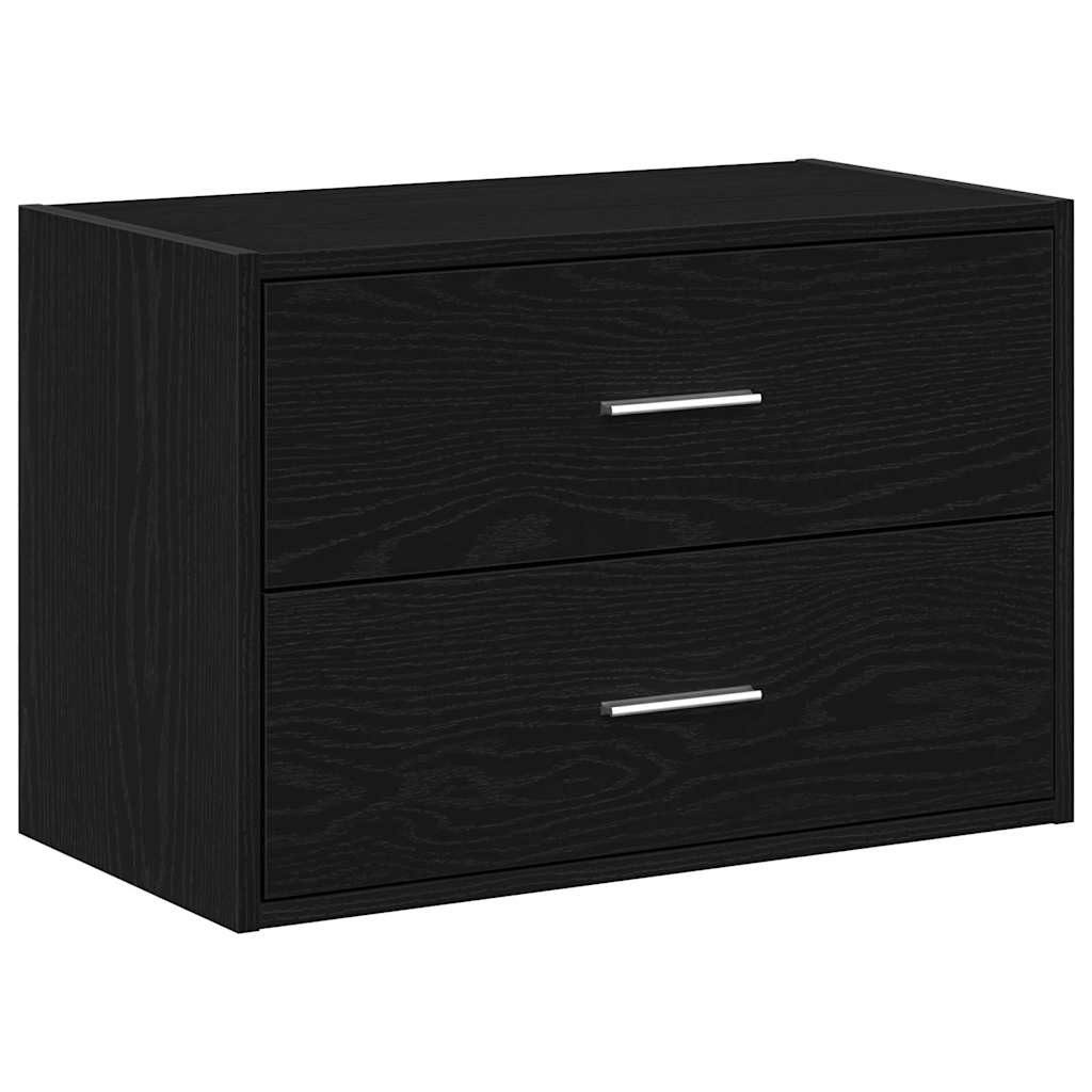 vidaXL Kommode Schrank mit 2 Schubladen Schwarz Eichen-Optik 60x31x40 cm (1 St)