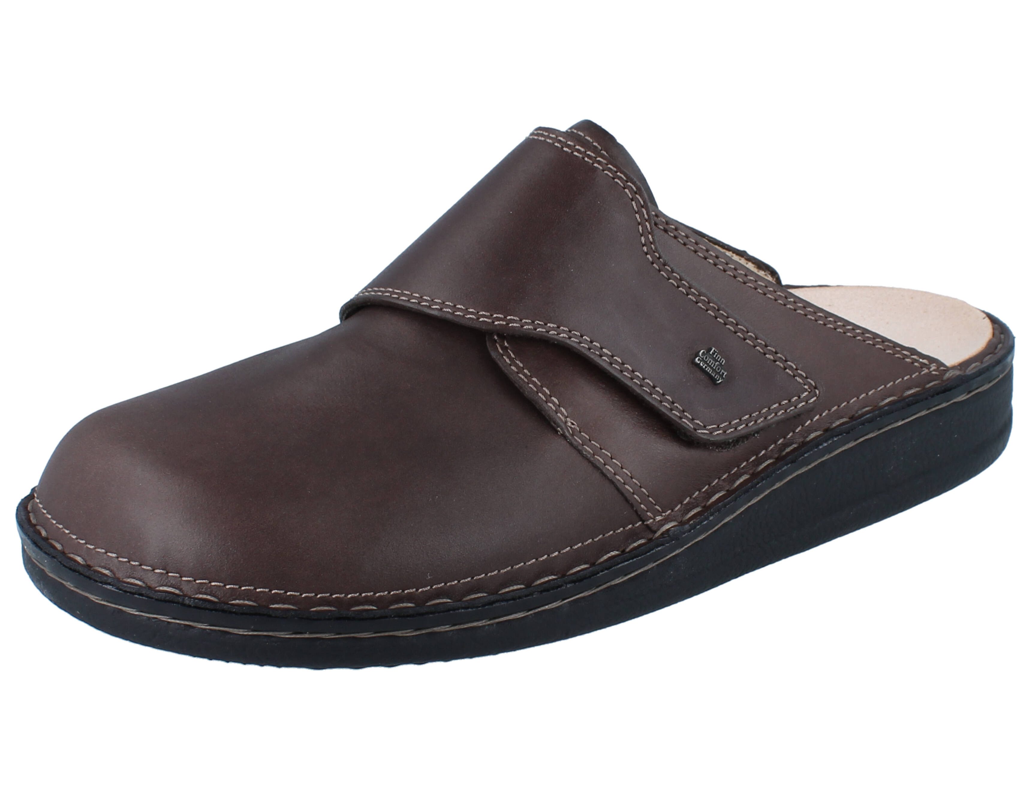 Finn Comfort FINN COMFORT Amalfi Herren Clog braun Glattleder - Größe: 41 Hausschuh Wechselfußbett