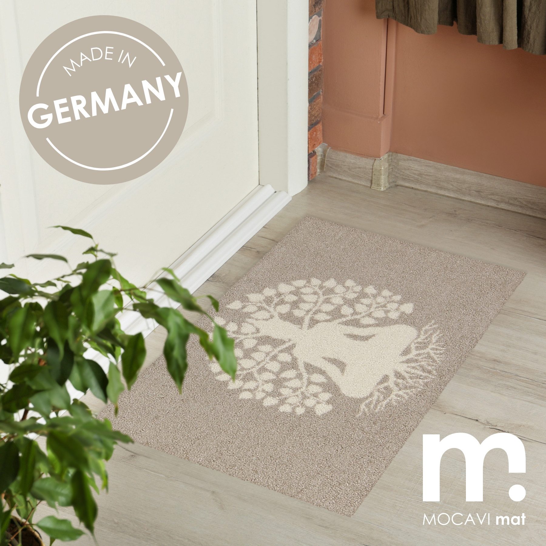 MOCAVI Fußmatte Fußmatte 45x70 Mat Lebensbaum beige, Eingangsmatte normal, Höhe: 450 mm