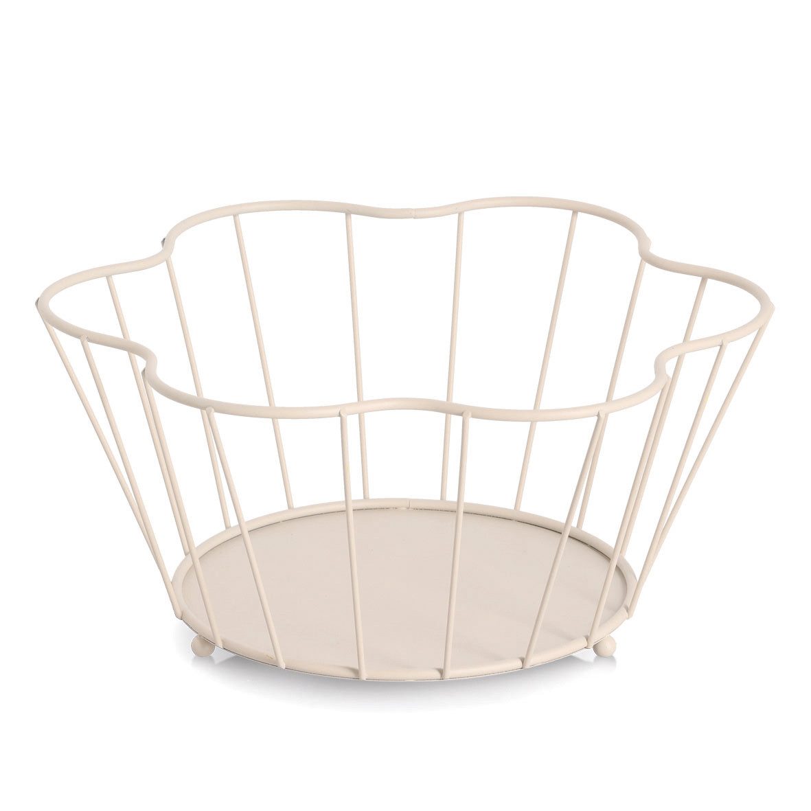 Zeller Present Aufbewahrungskorb Obstkorb, Metall, beige