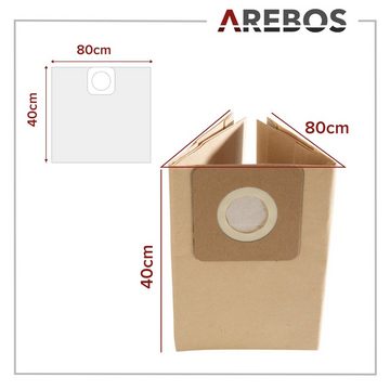 Arebos Staubsaugerbeutel 5x Spezialpapier, Geeignet für Industriestaubsauger 1800W, 2-lagig