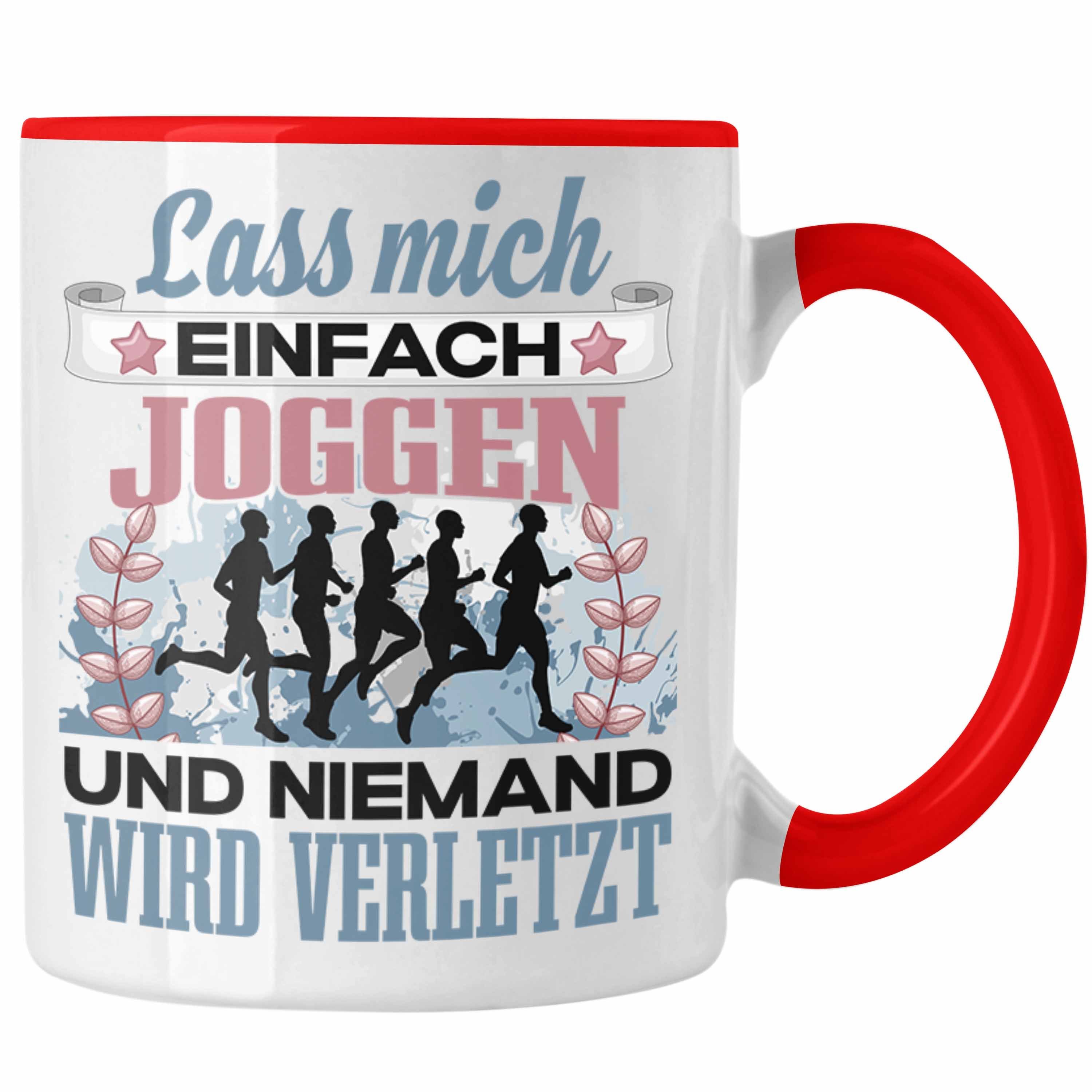 Trendation Tasse Trendation - Joggen Tasse Geschenk Spruch Laufen Geschenkidee Lass Mic Rot