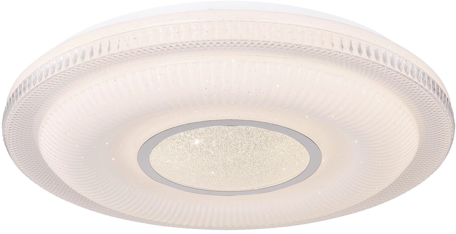 GLOBO LIGHTING LED Deckenleuchte MAGNIFIQUE, Dimmfunktion, Fernbedienung, Infrarot inkl., Smart Home, mehrere Helligkeitsstufen, LED fest integriert, warmweiß - kaltweiß, Deckenlampe, Kristalle, Glaskristalle, Wohnzimmer