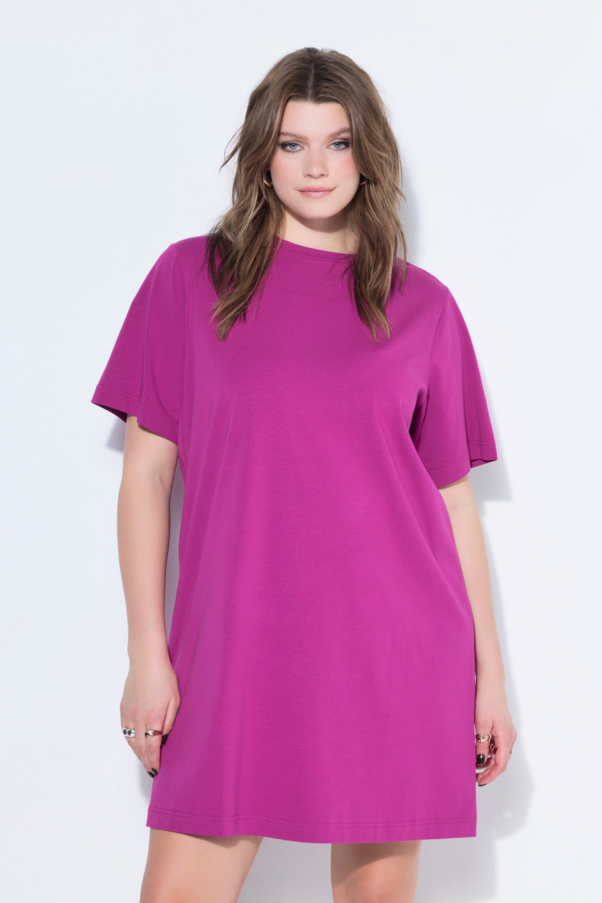 Longshirt Extra Longshirt Rundhals Halbarm Oversized