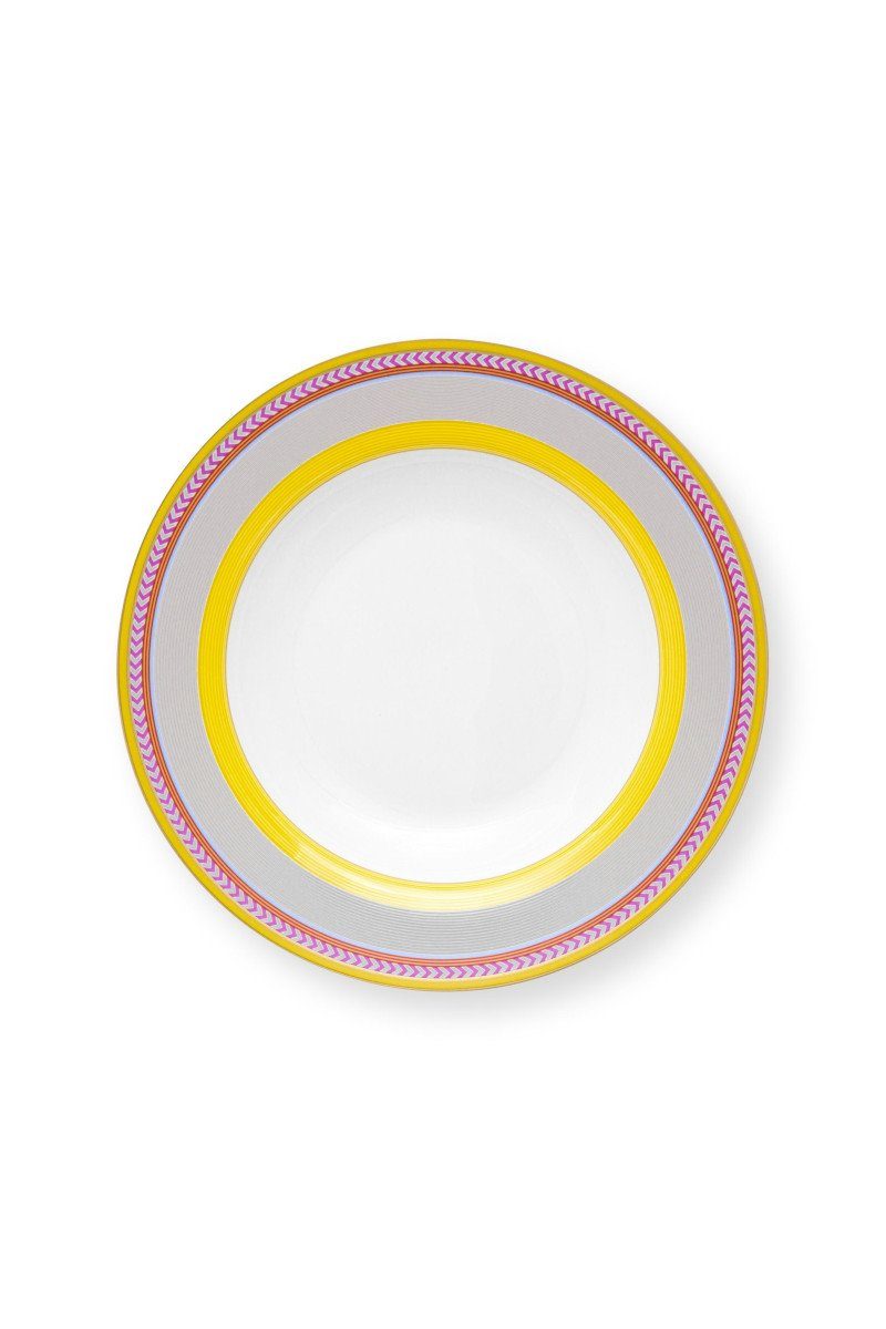 PiP Studio Супова тарілка CHIQUE Супова тарілка gelb 23,5cm, Deep Plate Pip Chique Stripes Yellow 23.5cm
