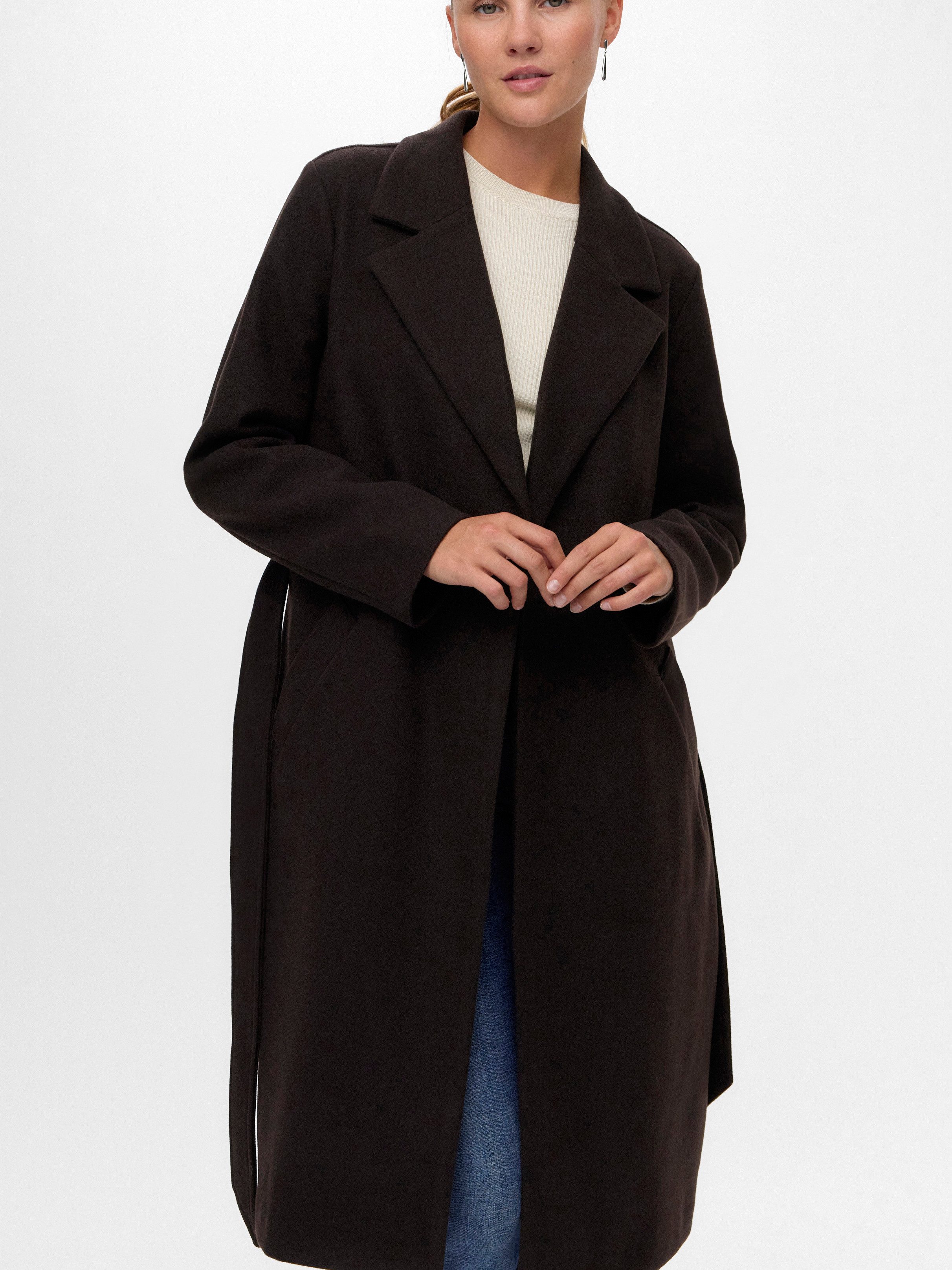 Vero Moda Langmantel VMFORTUNEAYA SS23 LONG COAT NOOS Kunstfaser