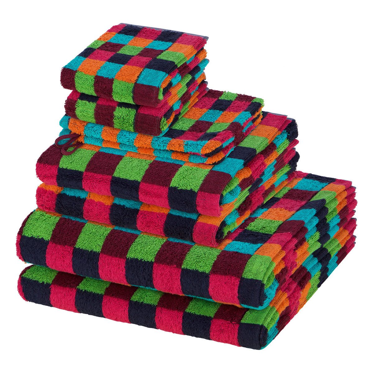 Cawö Handtuch Set Lifestyle, Walkfrottee (Spar-Set, 8-St), 2 X Wasch- 2 X Gäste- 2 X Dusch- 2 X Handtuch im Set - Baumwolle