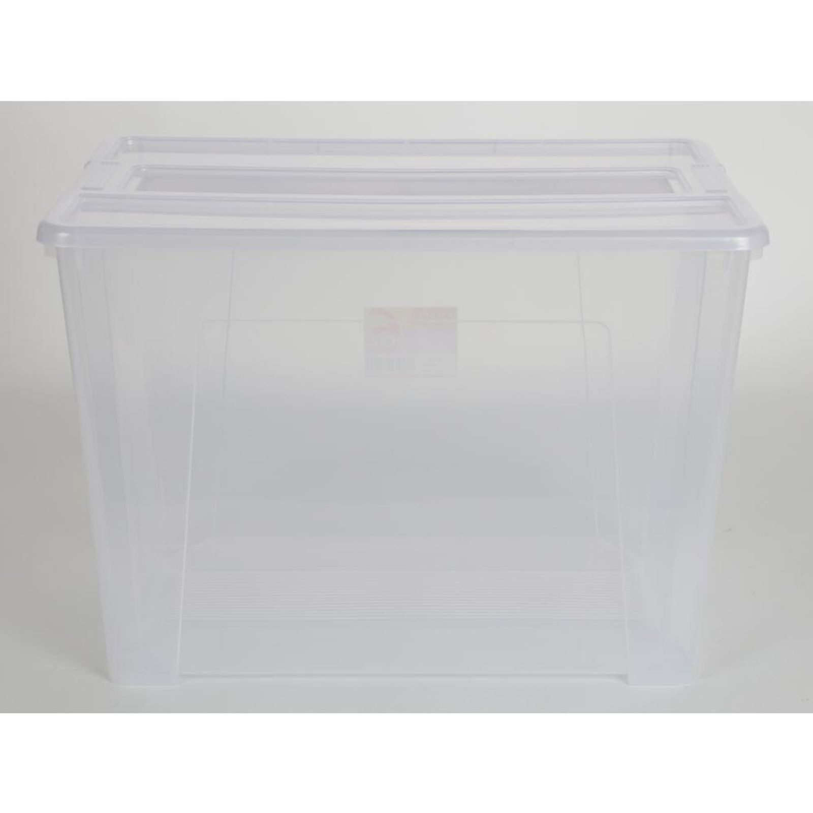 BURI Aufbewahrungsbox TEX Box 70L Aufbewahrungskiste Spielzeugkiste transparent mit Deckel
