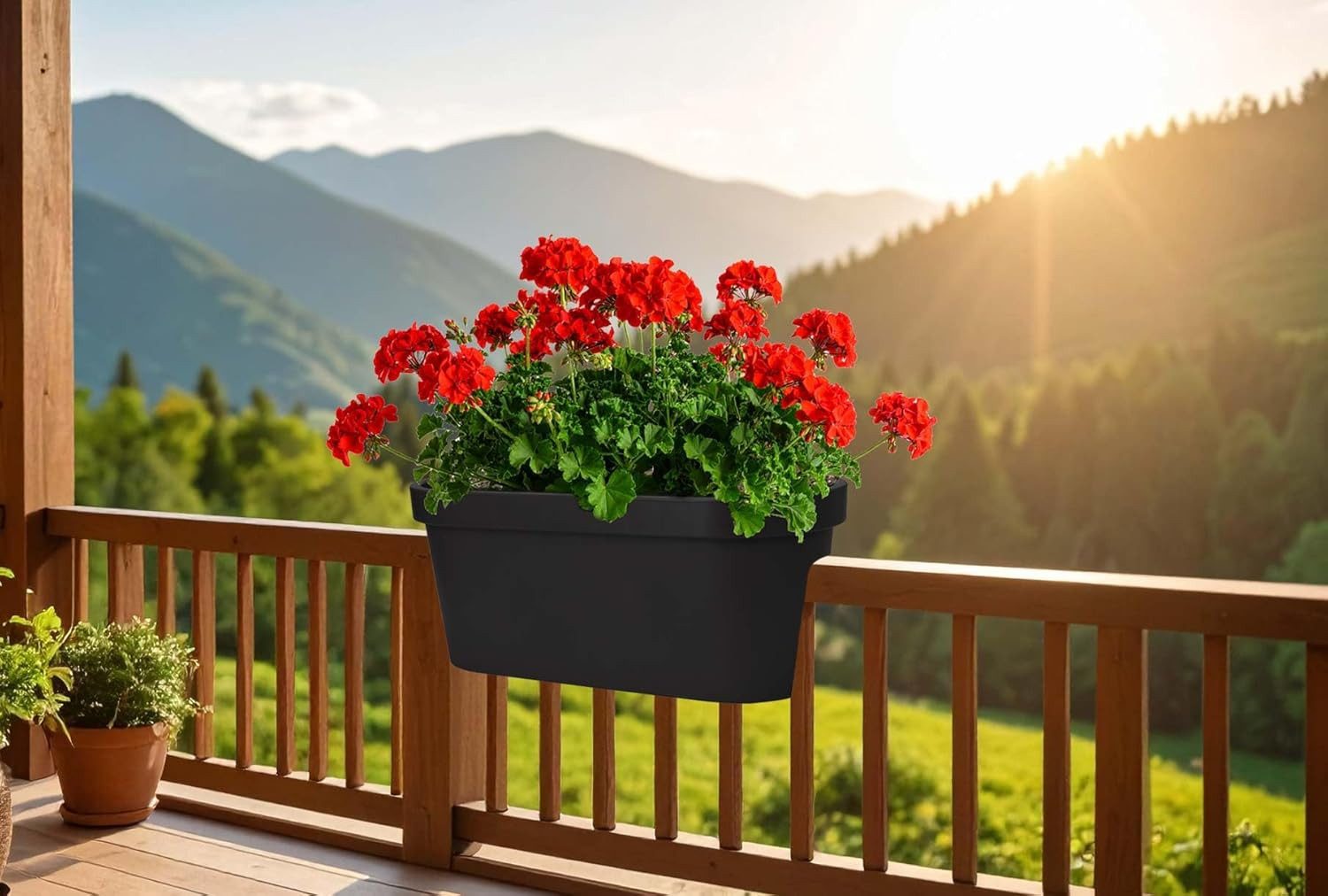 mucHome Balkonkasten für Geländer Breite 60cm Kunststoff Blumenkasten Blume günstig online kaufen