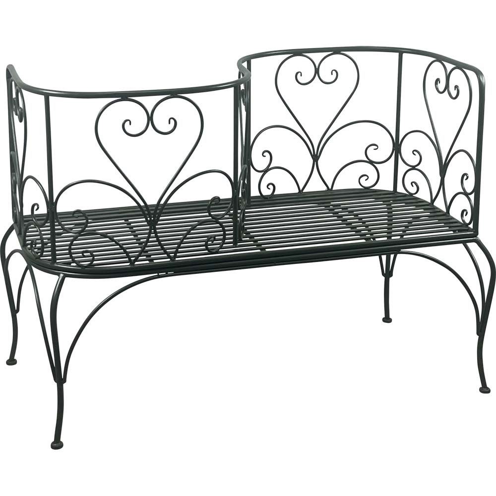 Lesli Living Gartenbank Bank Loveseat Viva la vida 122cm Stahl grün