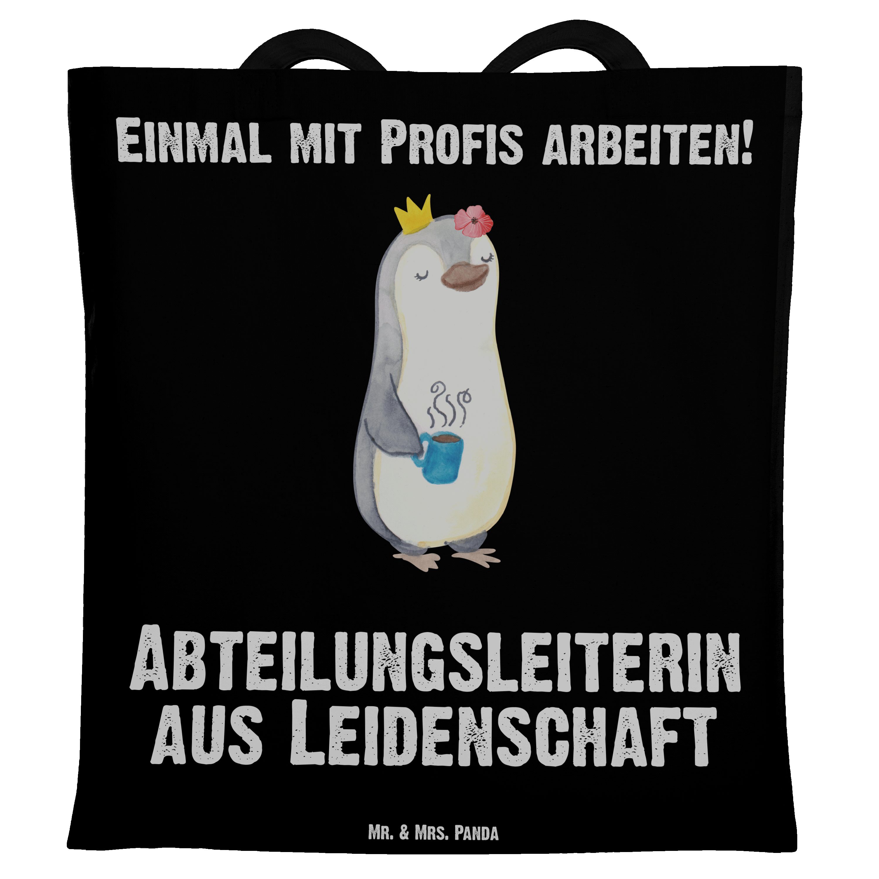 Mr. & Mrs. Panda Geschenk, Leidenschaft Schwarz Abteilungsleiterin aus Tragetasche - Mitarbeiter - (1-tlg)