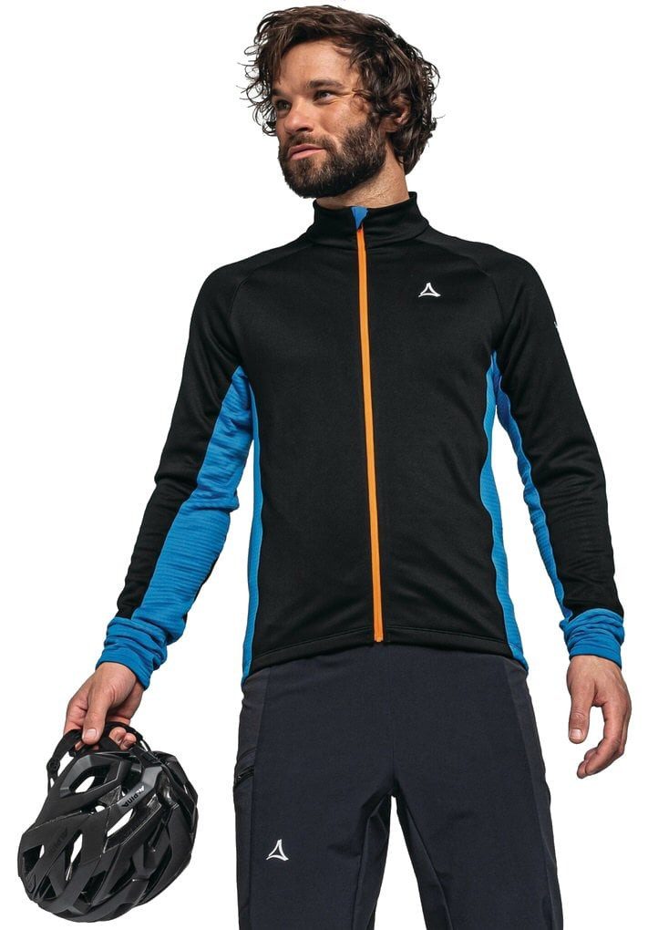 Schöffel Langarmshirt Piambello Full-Zip (maximale Bewegungsfreiheit) schwarz/blau Herren