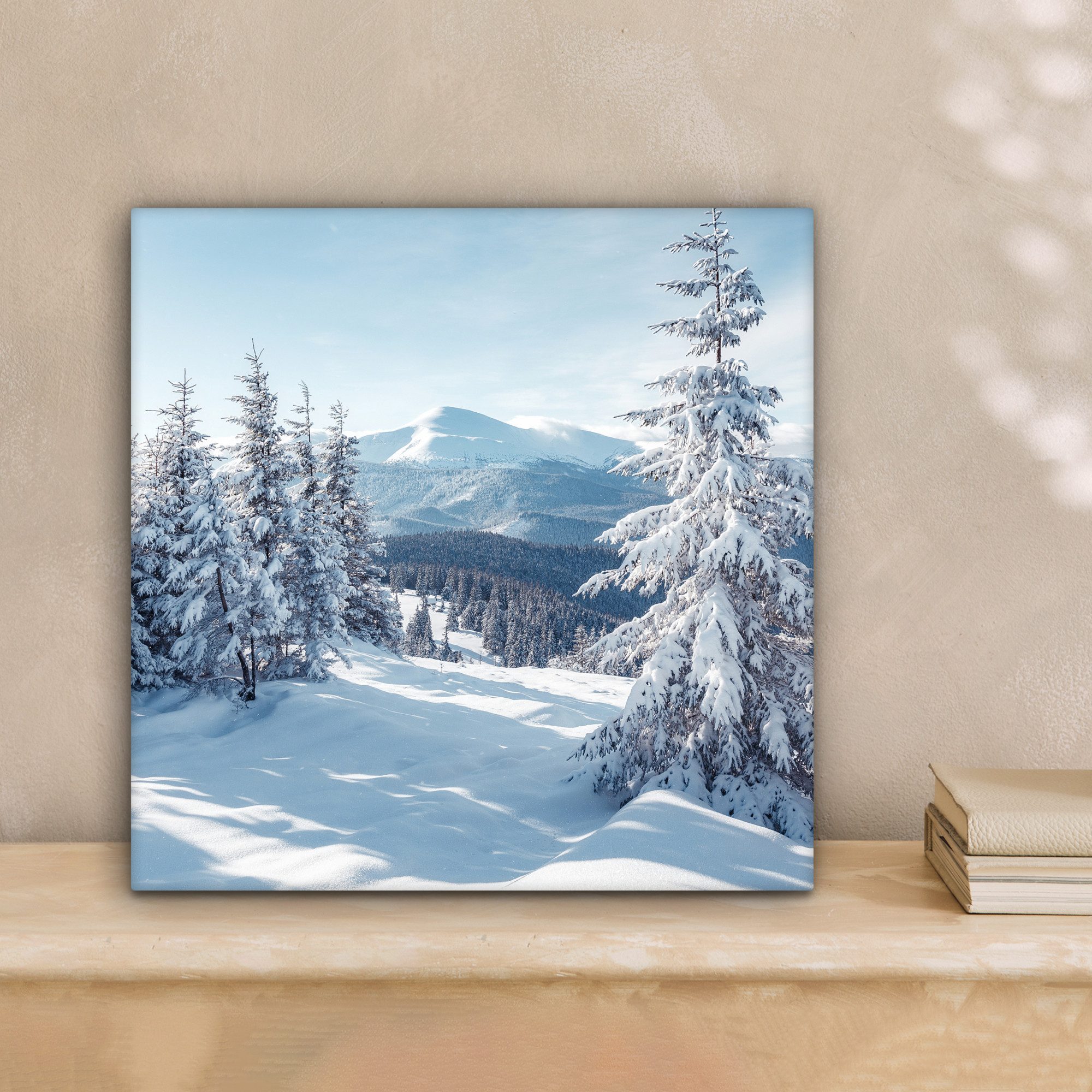 OneMillionCanvasses® Leinwandbild Winterlandschaft - Natur - Berge - Bäume günstig online kaufen
