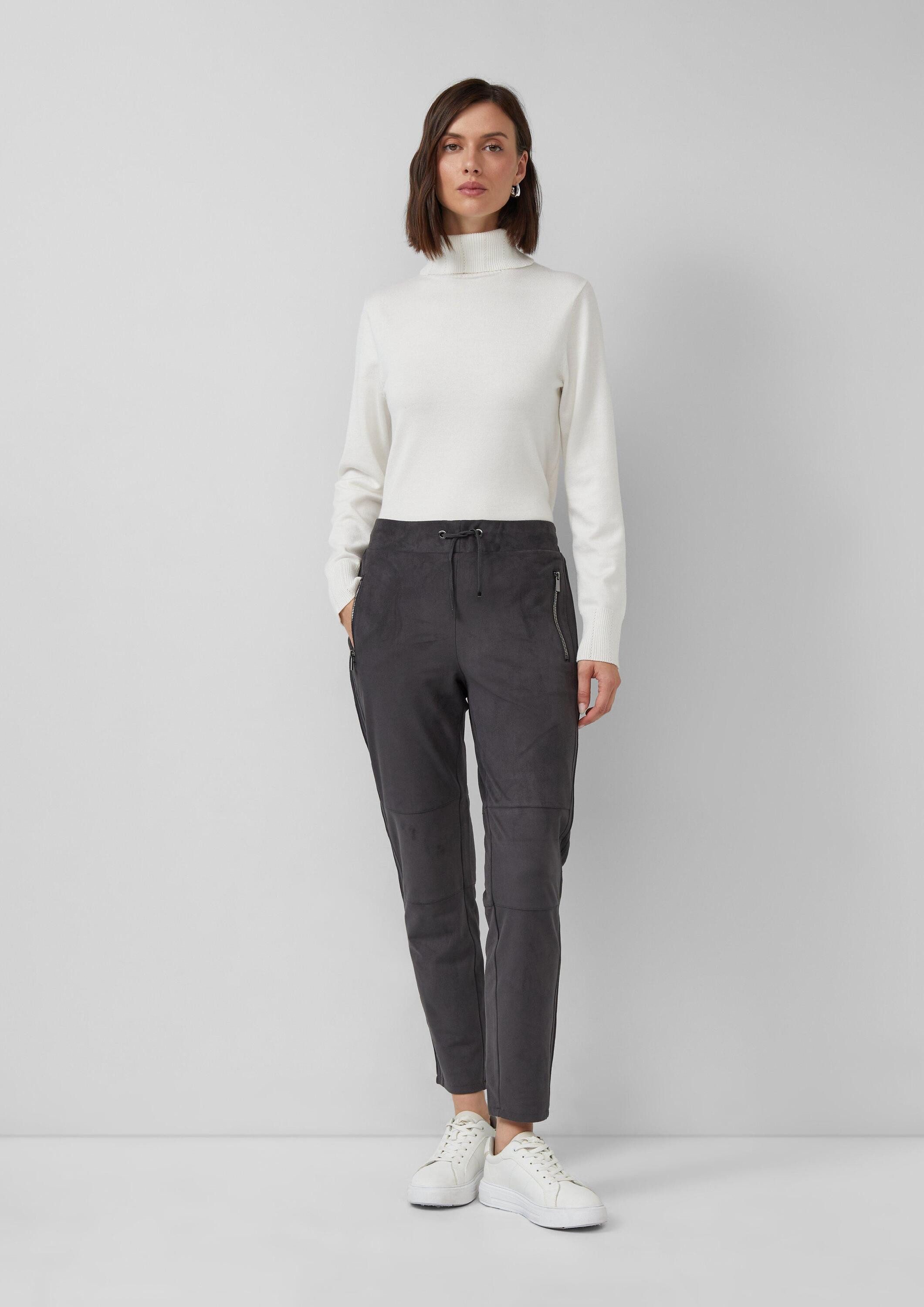 s.Oliver 7/8-Hose Hose Jogpants in Veloursleder-Optik mit Elastikbund günstig online kaufen