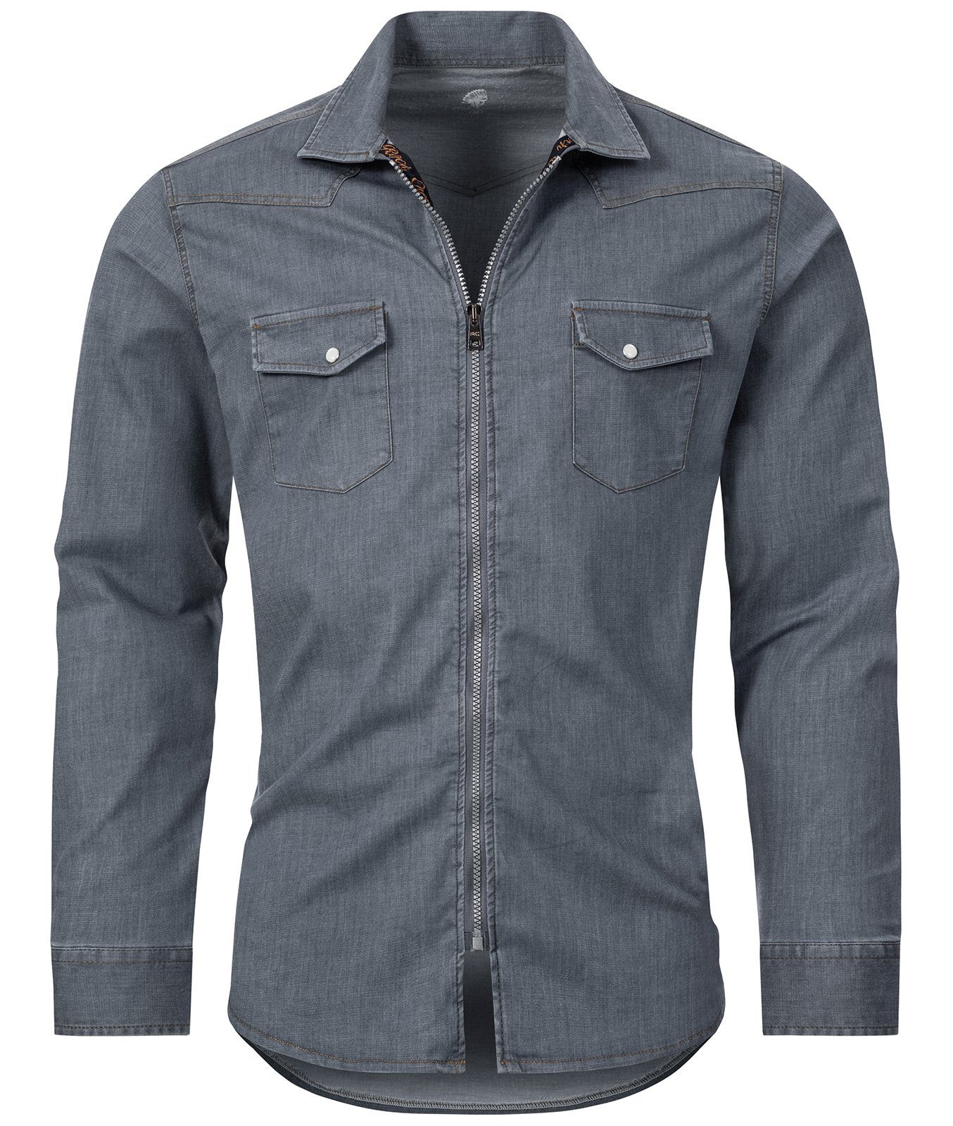 Rock Creek Jeanshemd Herren Jeanshemd Blau H-220