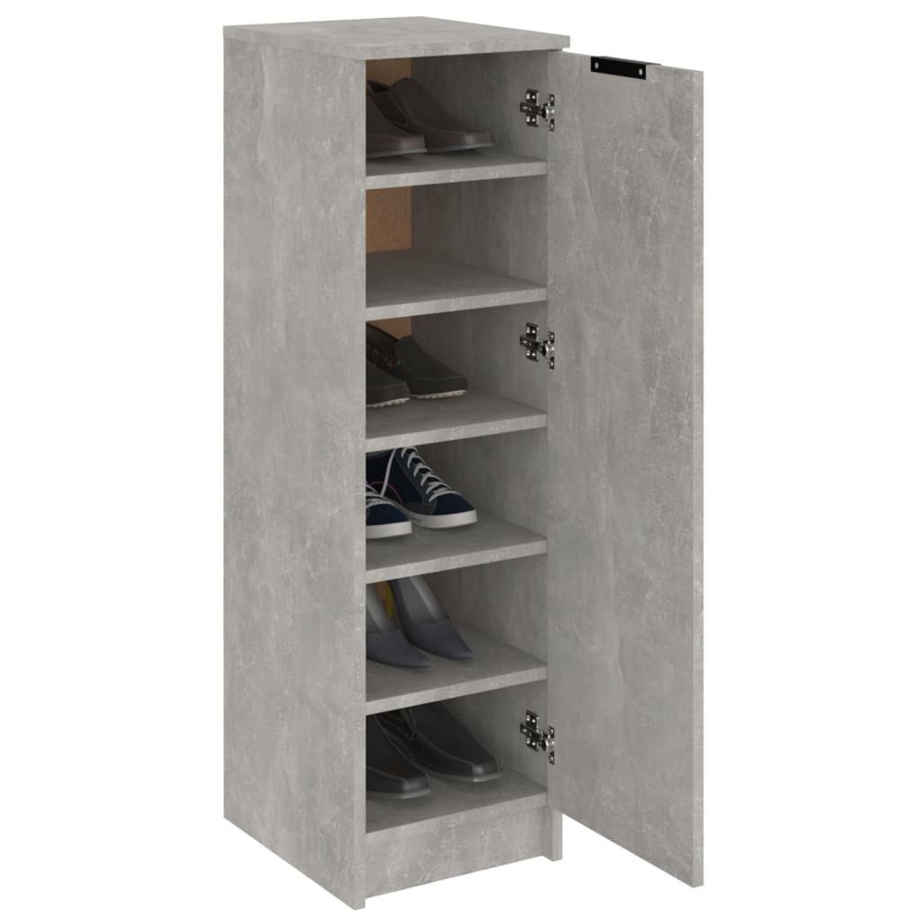 vidaXL Schuhschrank Schuhschrank Betongrau 30x35x100 cm Spanplatte