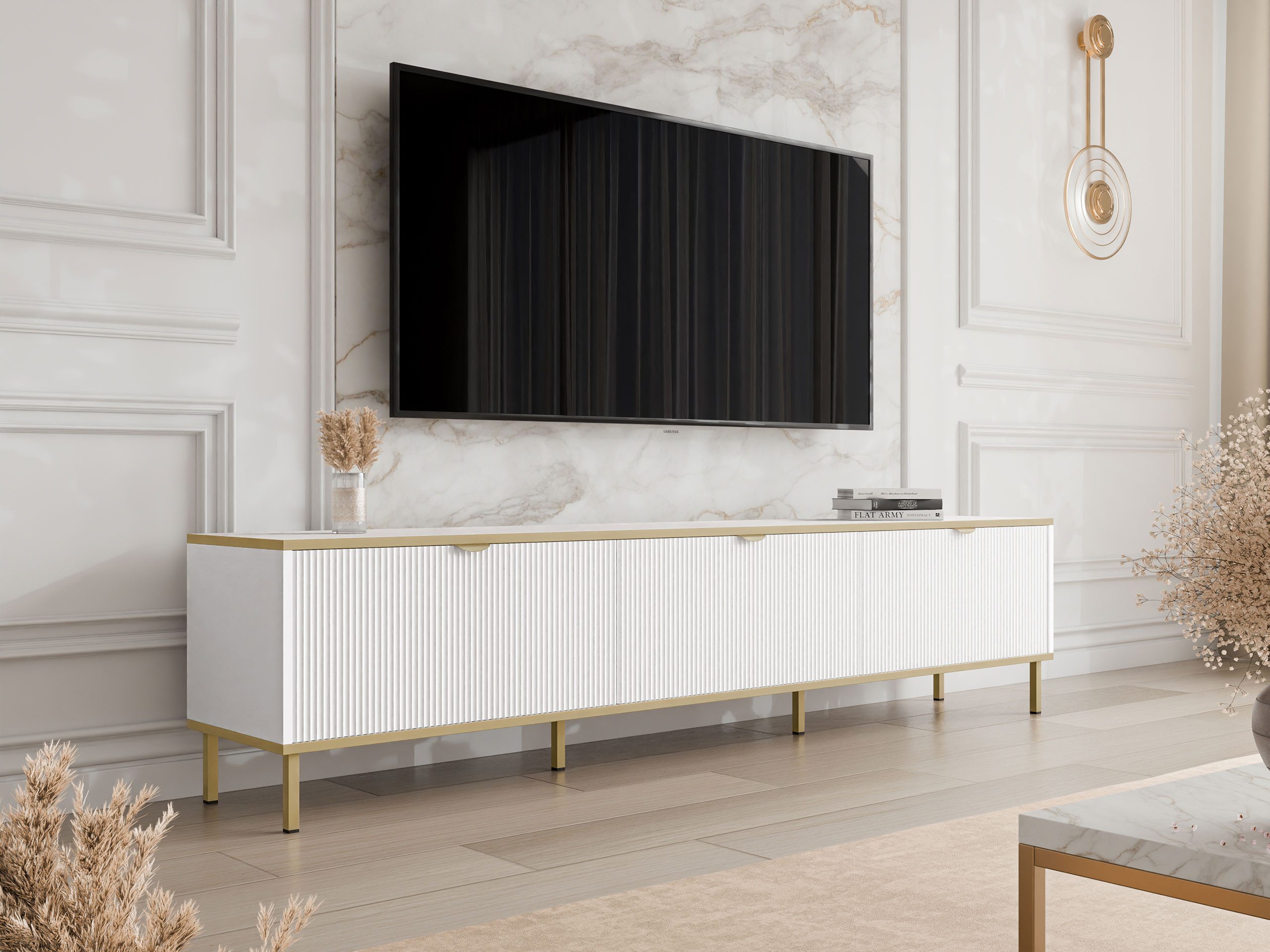 MIRJAN24 TV-Schrank Werkoz 3K (mit drei Klappen) Griffe und Füße aus Metall günstig online kaufen