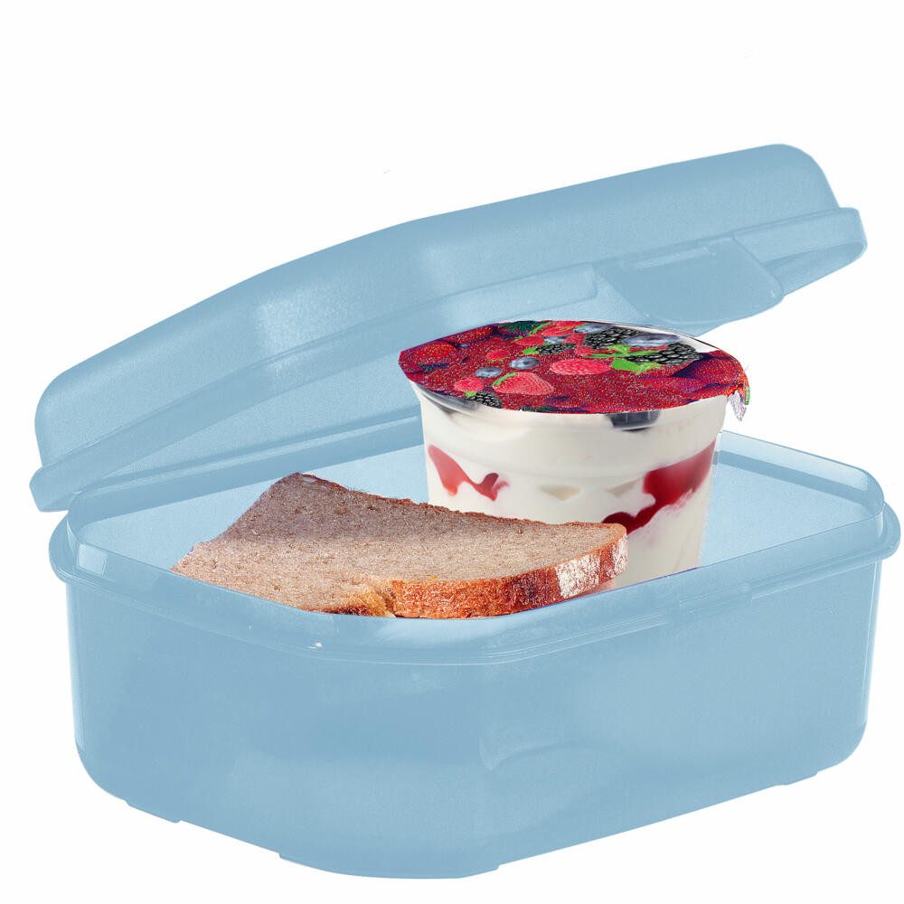 WESTMARK Lunchbox / Frühstücks-Set To Go, Müslibecher + Snackbox + Besteck-Set, blau, Kunststoff (PP,ABS,SAN,TPE), (Set), Set, spülmaschinengeeignet, inkl. Ersatz-Dichtringe