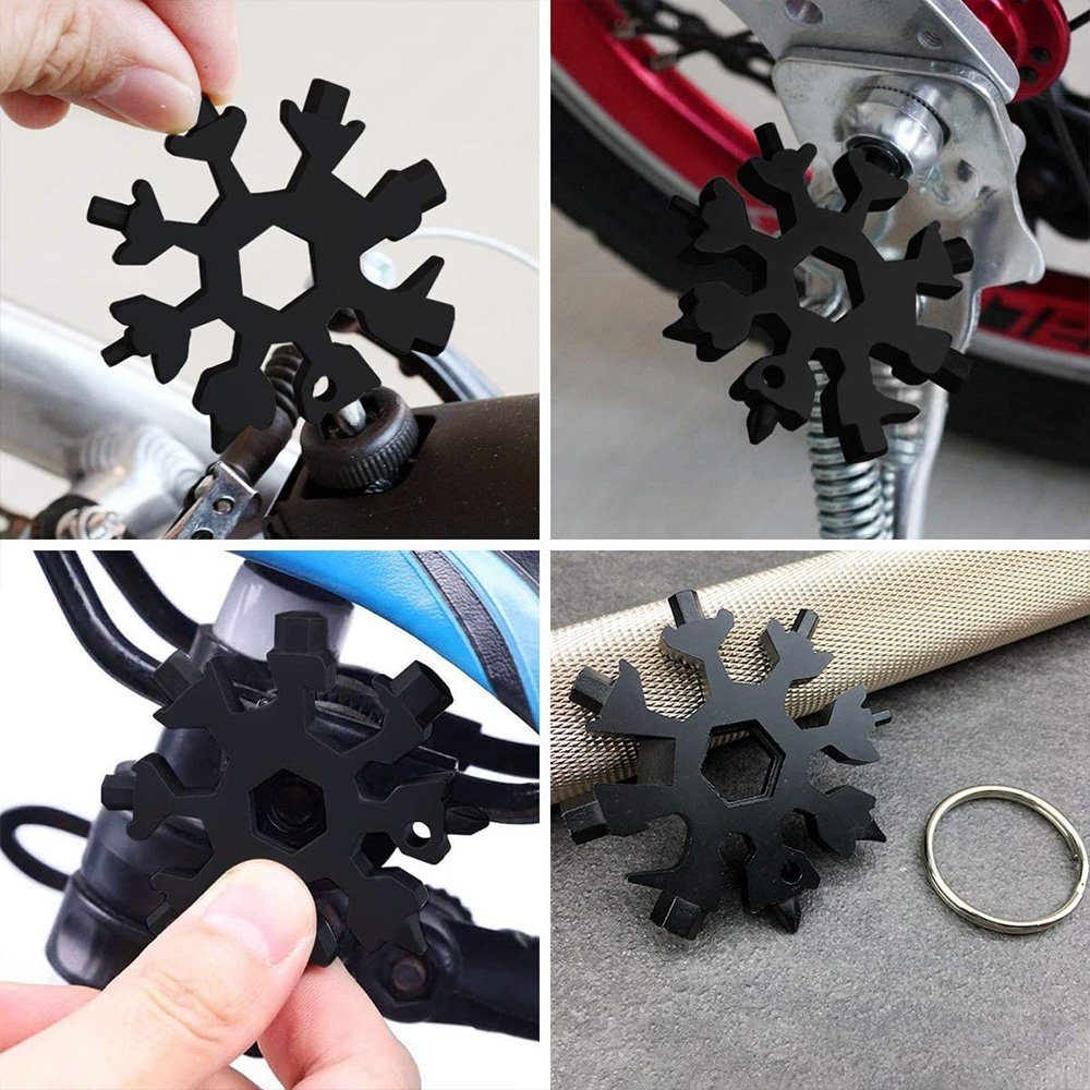 GelldG Schneeflocken Multi-Tool Kohlenstoffstahl Multitool 18-in-1 tragbare